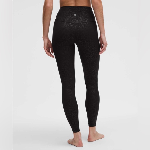 lululemon athletica Pants - Lululemon Align High-Rise Pant 28" Leopard Daisy Emboss Black - Size 4